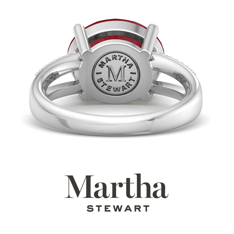 Martha Stewart 4 1/2ctw. Oval Ruby & Lab Grown Diamond Ring In Sterling Silver image number null